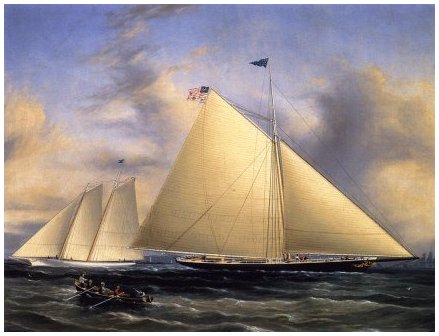 The Sloop 'Maria' Racing the Schooner Yacht 'America,' May 1851 - James E Buttersworth